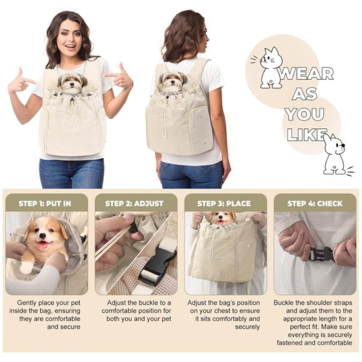 Wearable Pet Backpack Bag Bowlift