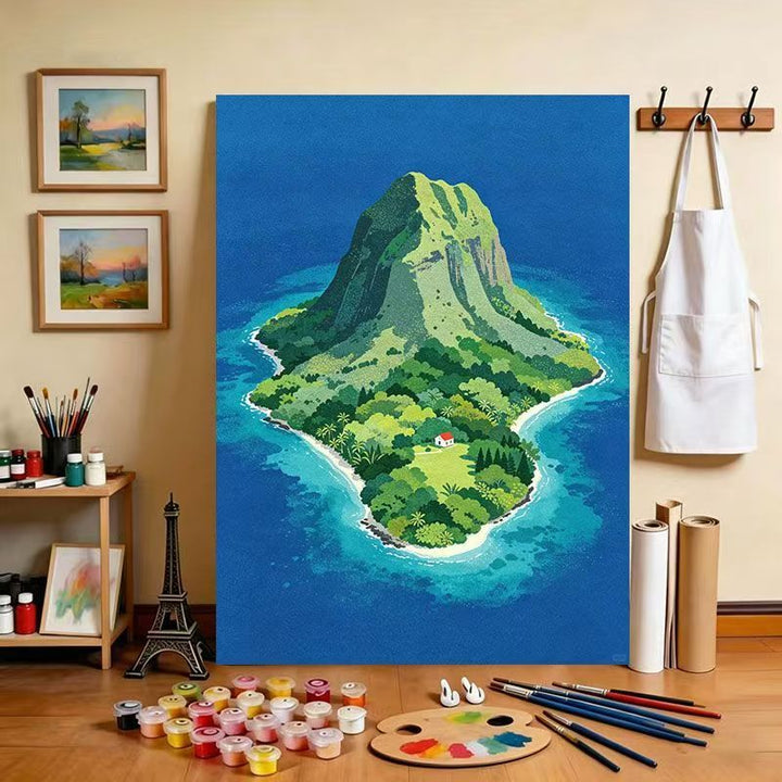 Tropical Island Landscape Canvas Art Print Bowlift