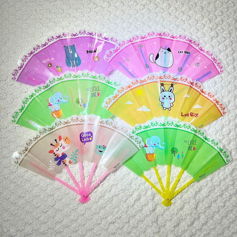 Ladies Colored Hand Fans in Cute Design Bowlift