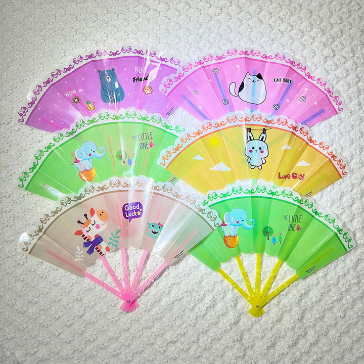 Ladies Colored Hand Fans in Cute Design Bowlift