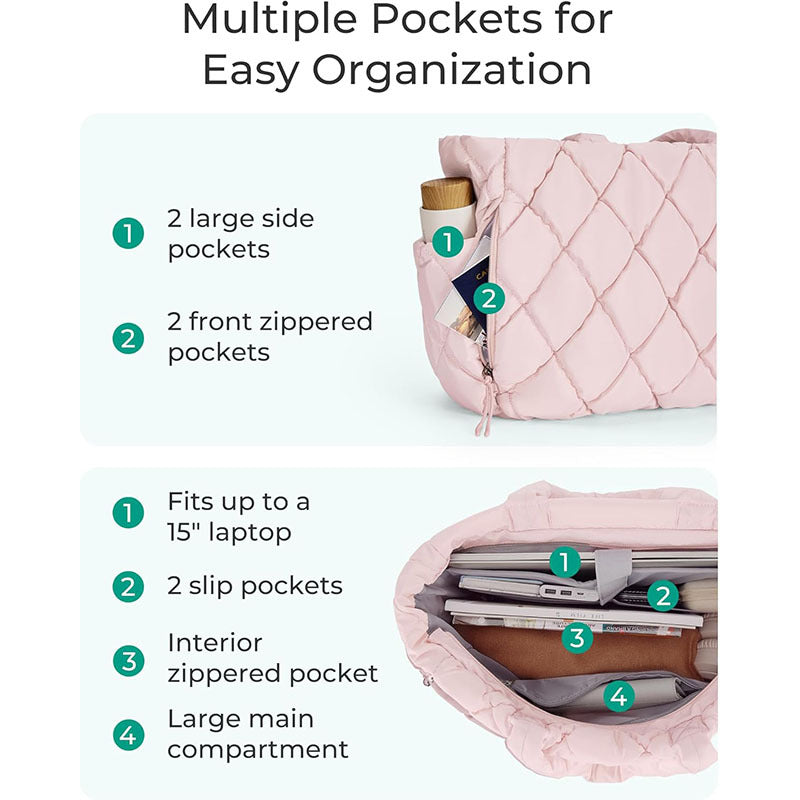 Padded tote bag with multiple compartments Bowlift