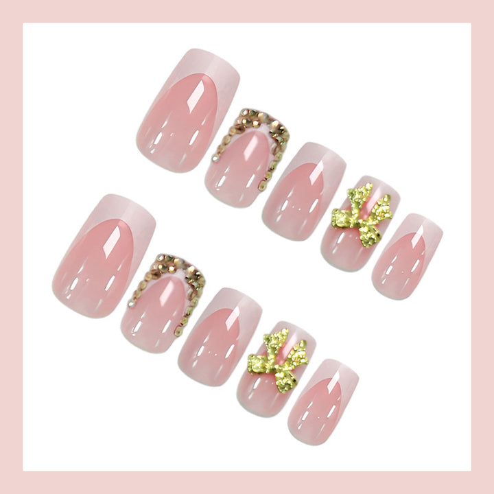 Artificial nail set with glamorous 3D decorations Bowlift