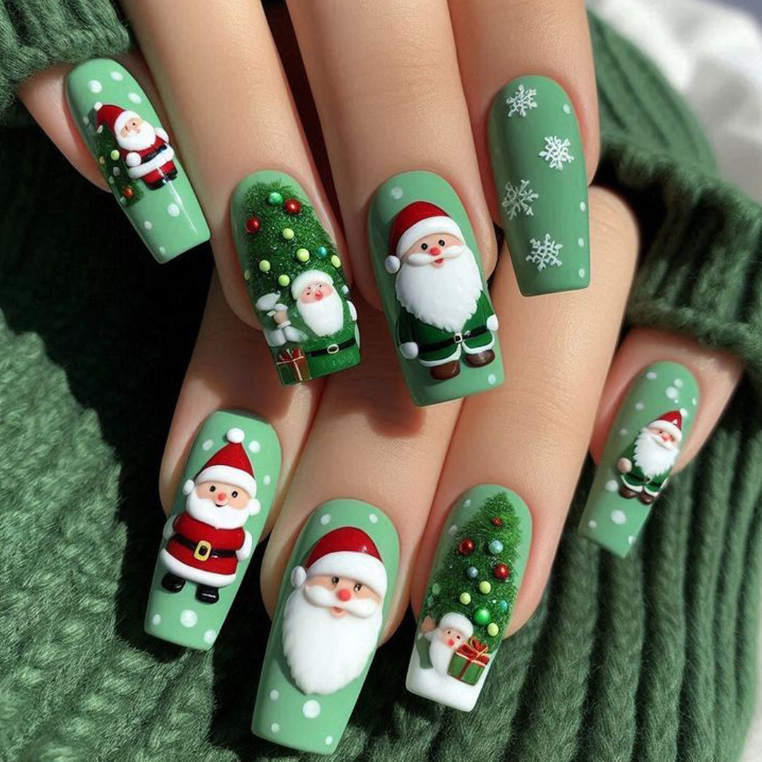 Artificial nails with Christmas motif Bowlift