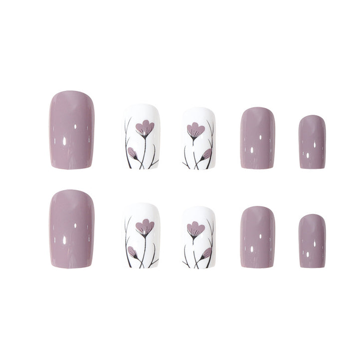 Floral Art Press-On Nail Set Bowlift