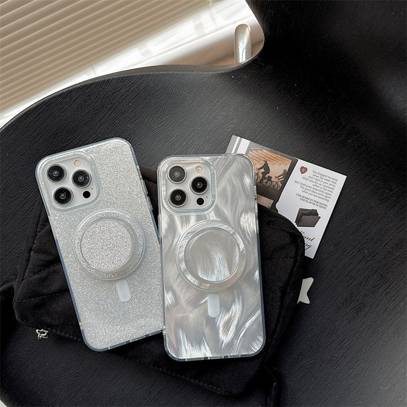 Glitter Magnetic Ring Phone Case With Magsafe-Compatible Ring Stand