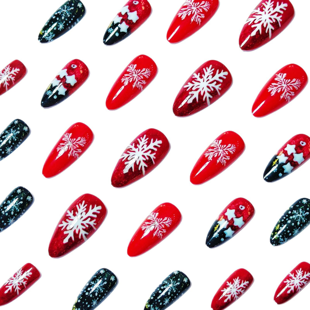 Festive Snowflake Nail Art Bowlift