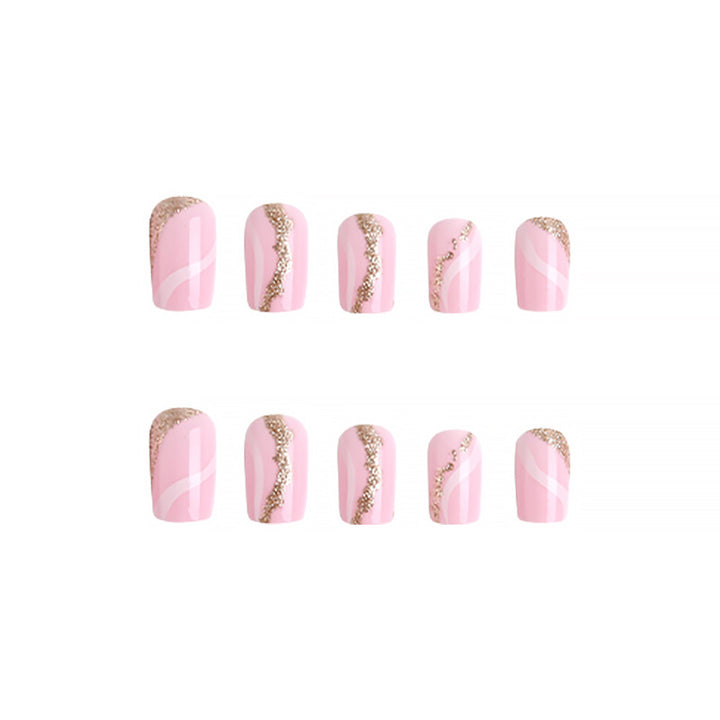 Artificial nails with elegant glitter pattern Bowlift