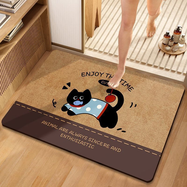 Playful Cat-Themed Bath Mat Bowlift
