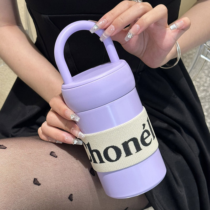 Women's multifunctional thermos cup with practical carrying handle Bowlift