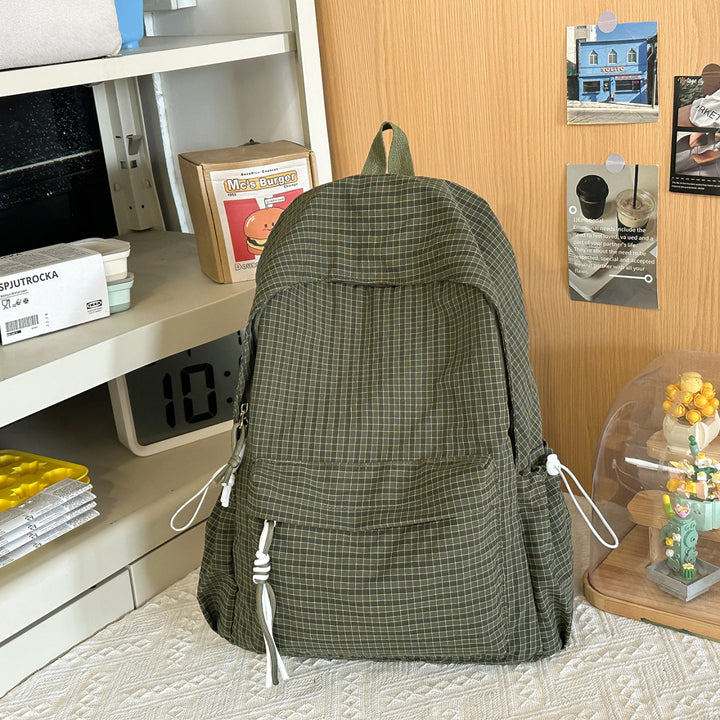 Checkerboard Patterned Casual Backpack