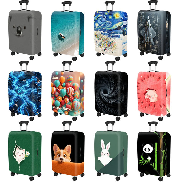 Artistic Cat-Themed Hard Shell Suitcase Bowlift
