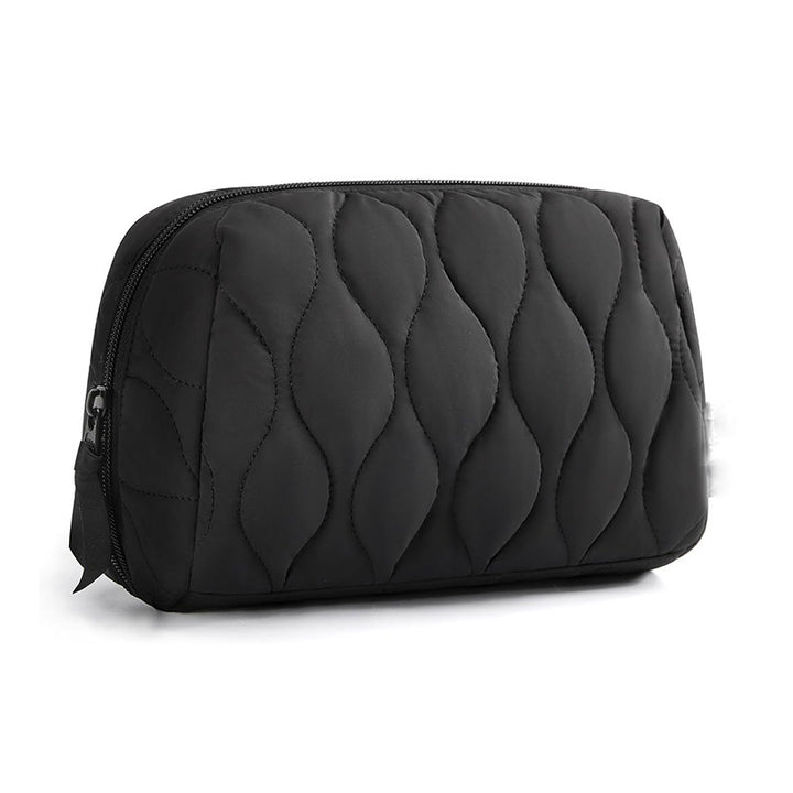 Cosmetic organizer bag with luxurious wave pattern Bowlift