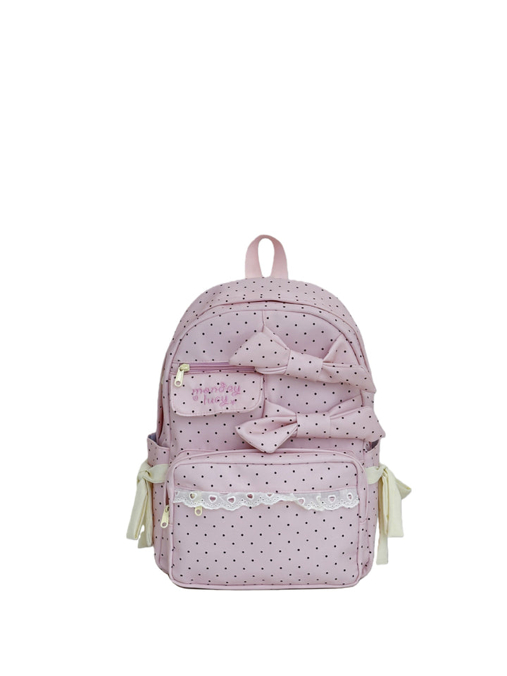 Adorable Polka Dot Bow School Backpack Bowlift