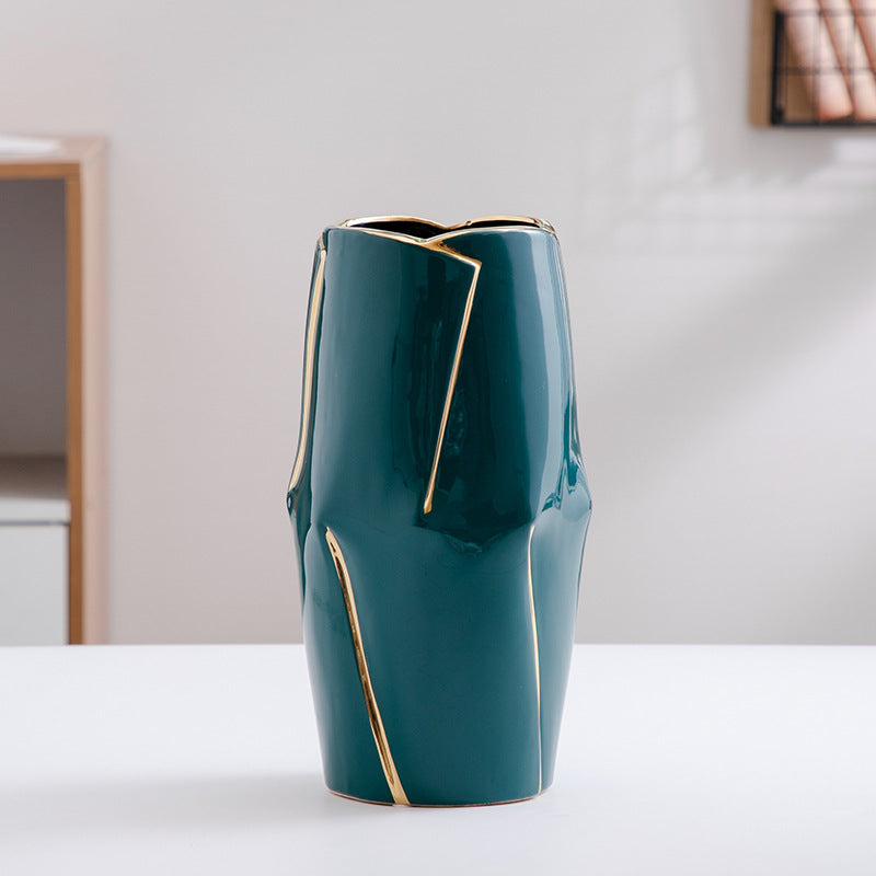 Decorative ceramic vase with golden accents Bowlift