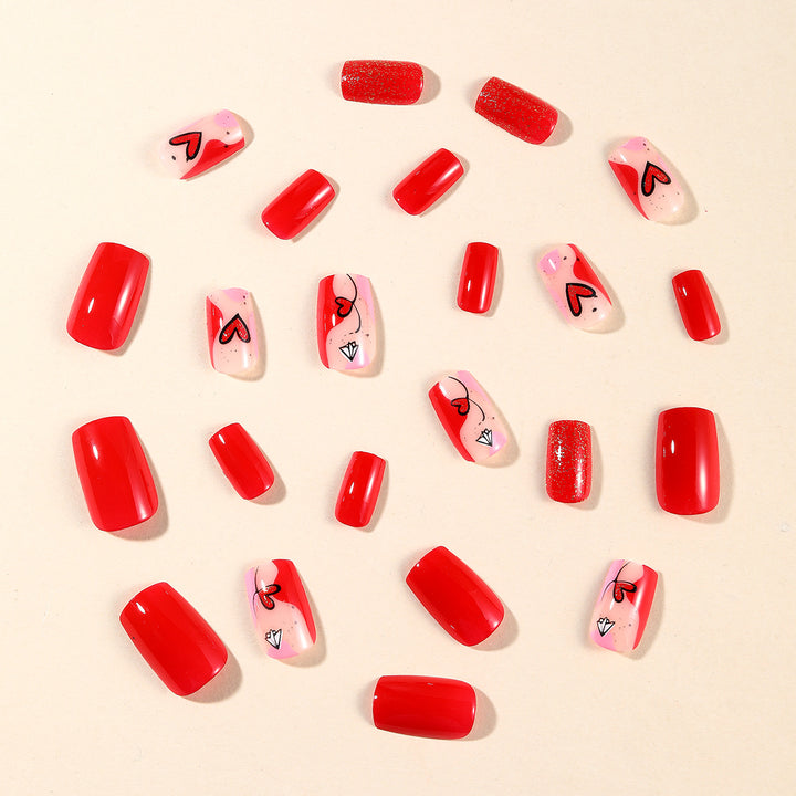 Artistic Heart-Themed Nail Art Extensions Bowlift