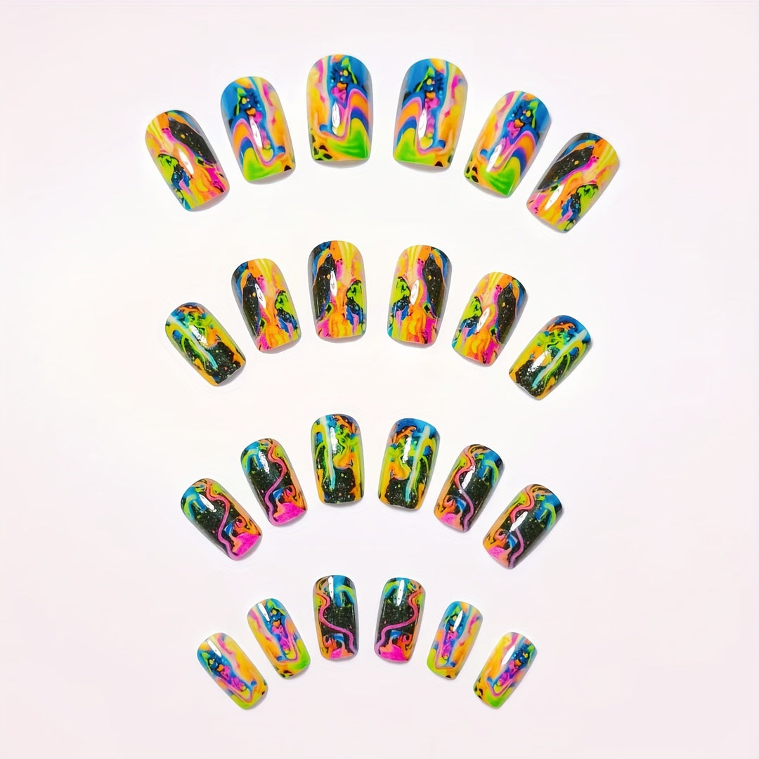 Artificial Nails In Dramatic Color Rush Bowlift