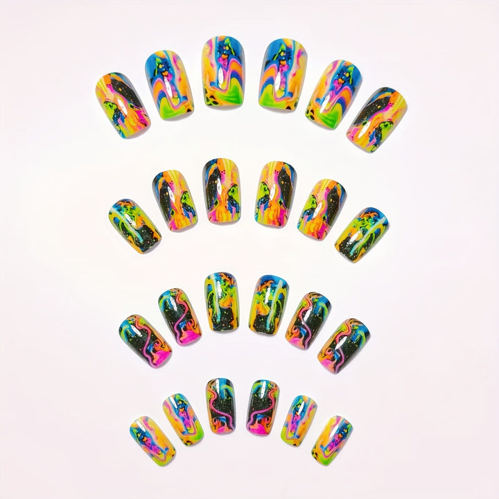 Artificial Nails In Dramatic Color Rush Bowlift
