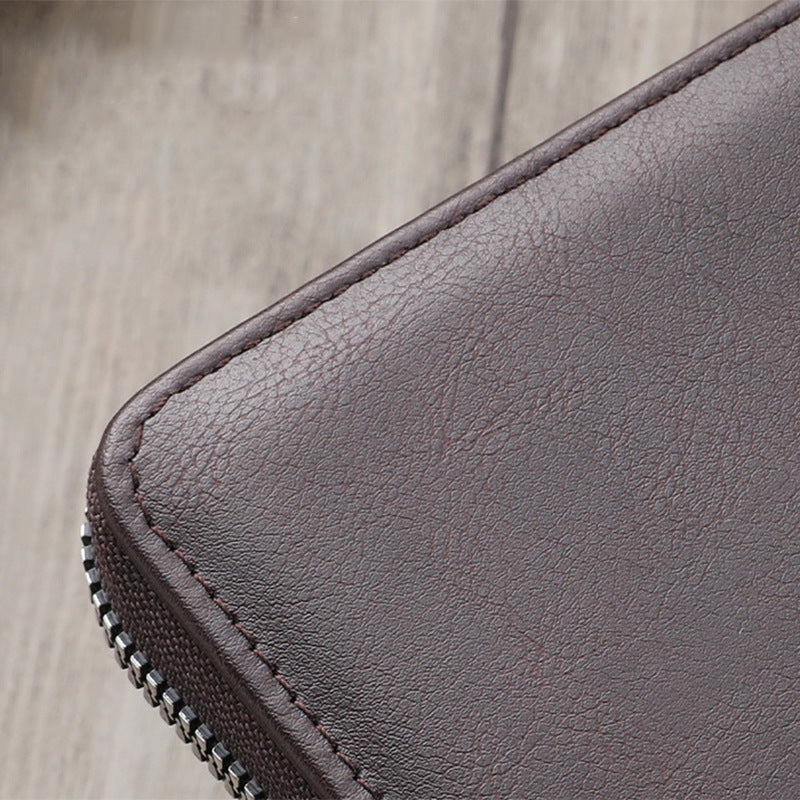 Compact Zip Leather Wallet Bowlift