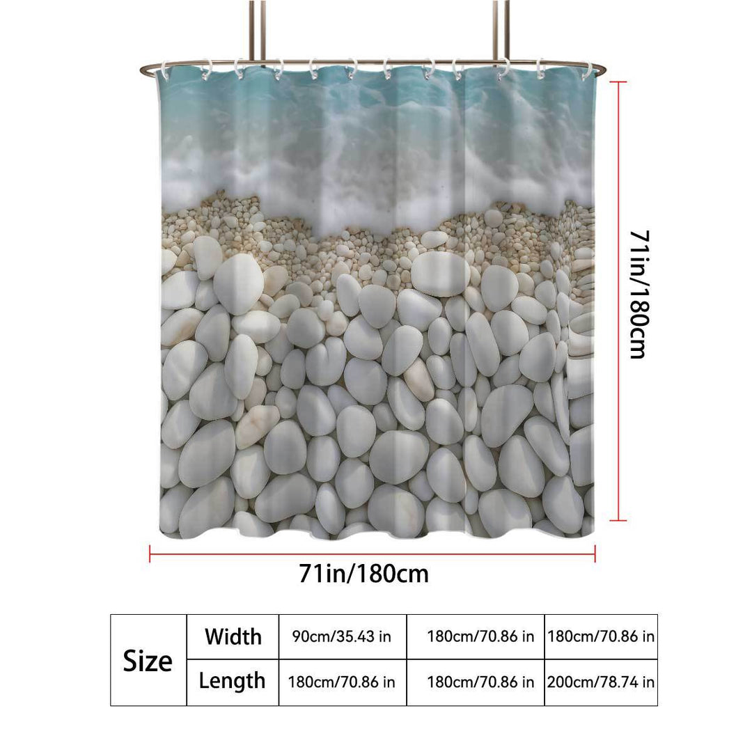 Coastal-Inspired Artistic Shower Curtain Bowlift