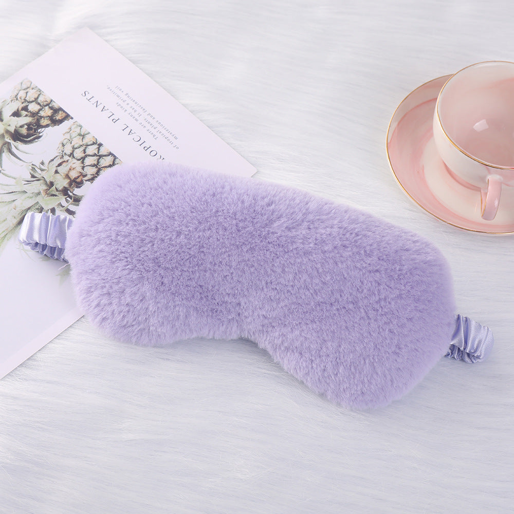 Women's cozy sleep mask made of plush with adjustable elastic band and lightproof inner lining Bowlift