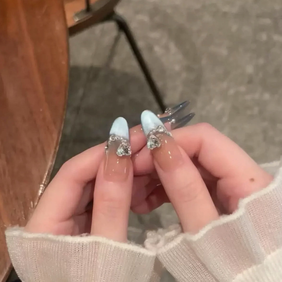 Glossy French Tip Press-On Nails Bowlift 1787395092