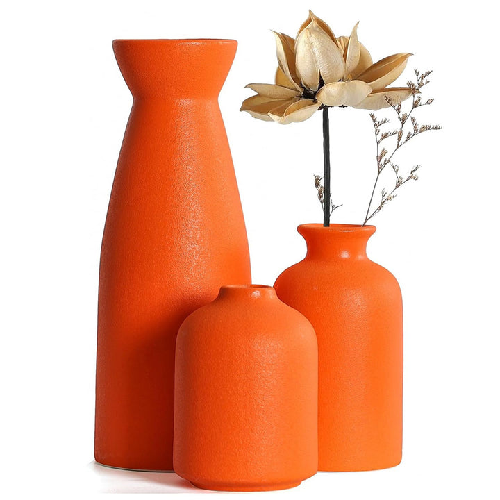 Textured Ceramic Flower Vase Set