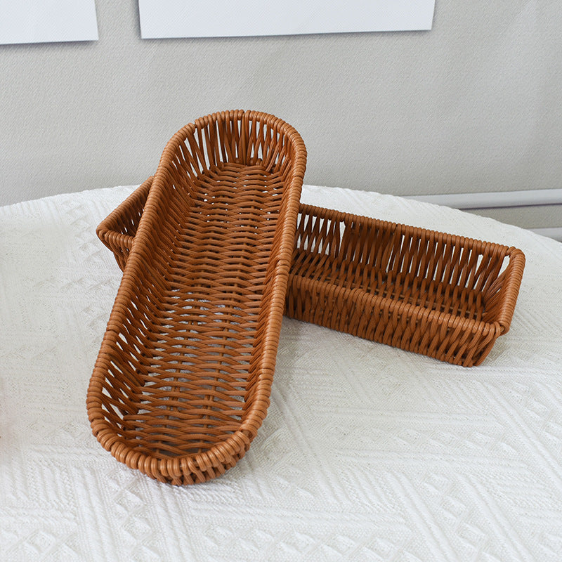 Stylish Woven Rectangular Serving Tray Bowlift