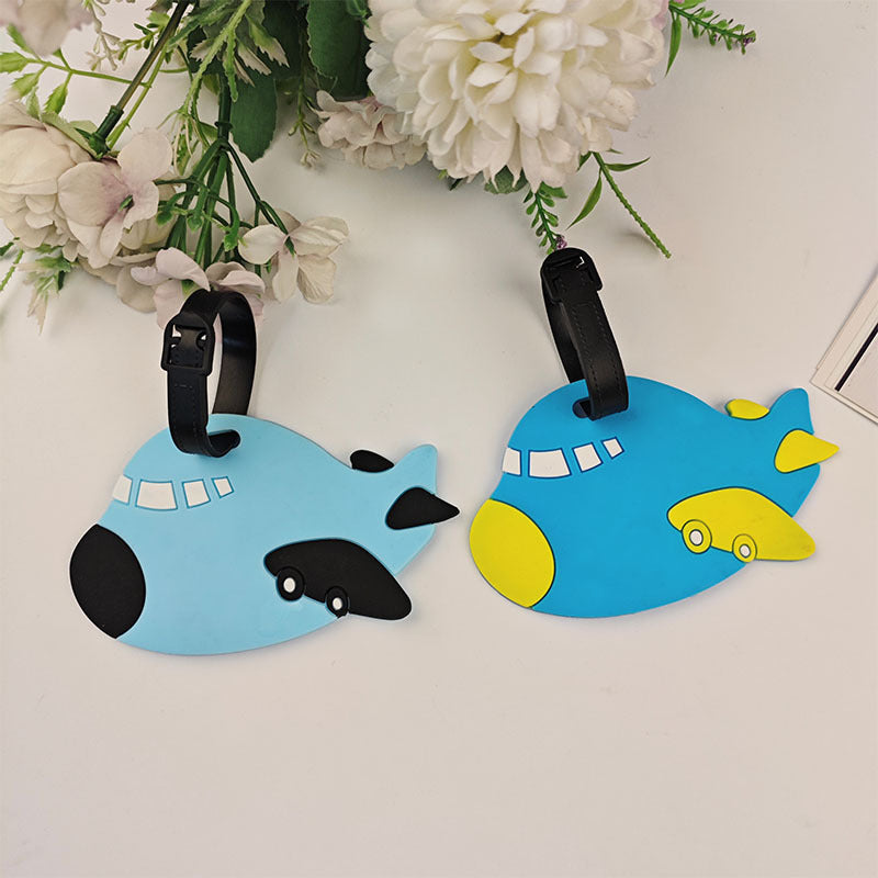 playful silicone airplane luggage tag with adjustable buckle strap Bowlift
