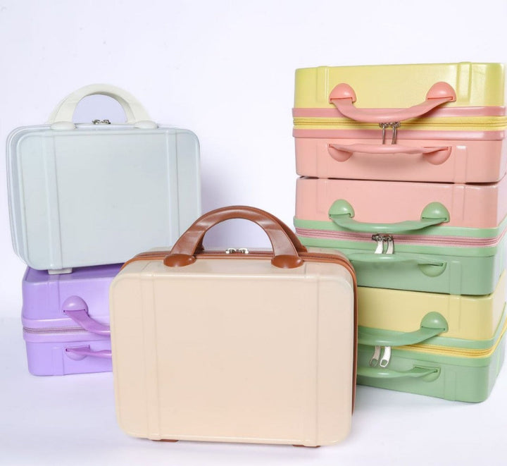 compact hard-shell mini travel vanity case with top handle secure zipper and stackable design Bowlift