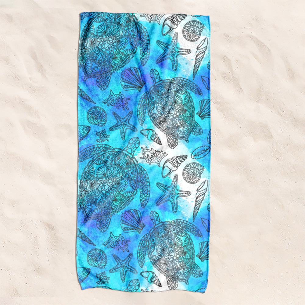 Beach towel with creative turtle pattern Bowlift