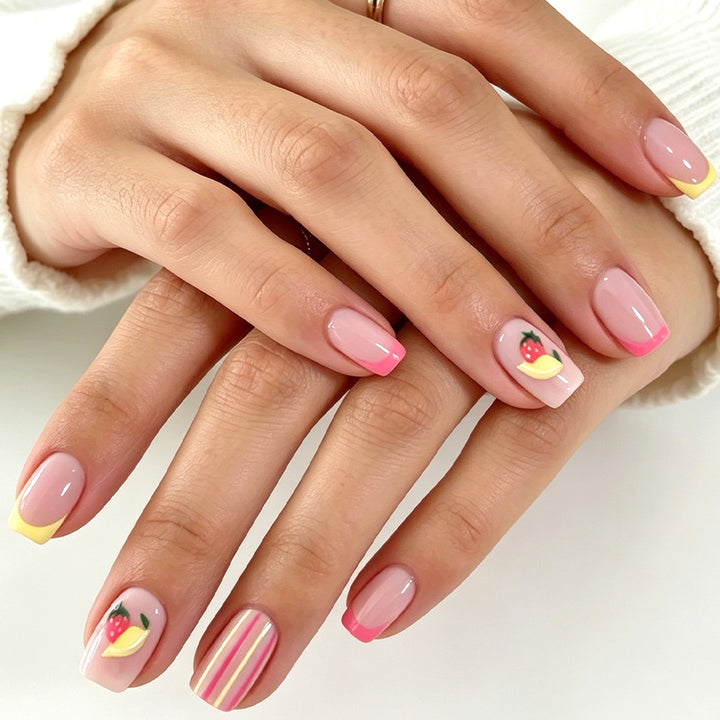 Artistic Fruit-Inspired Gel Nail Art Set Bowlift
