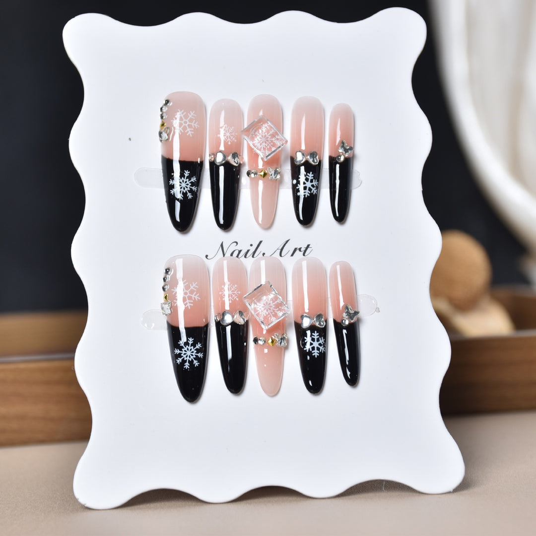 Artistic Long Stiletto Press-On Nails Bowlift