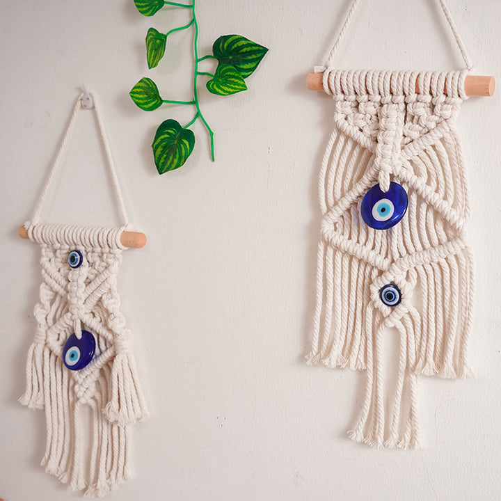Macrame Wall Decor with Protective Evil Eye Bowlift