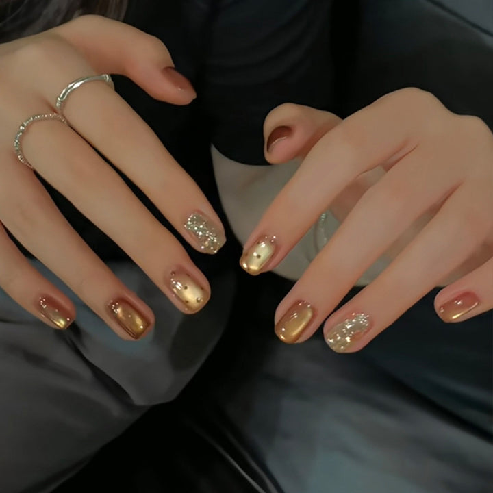 Premium Glittery Press-On Nail Set Bowlift