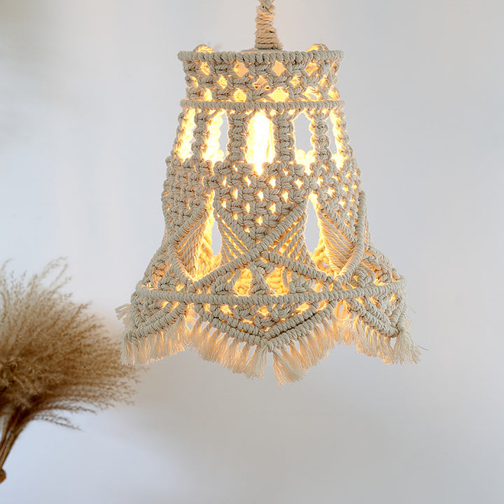 Macrame Hanging Light Fixture Bowlift