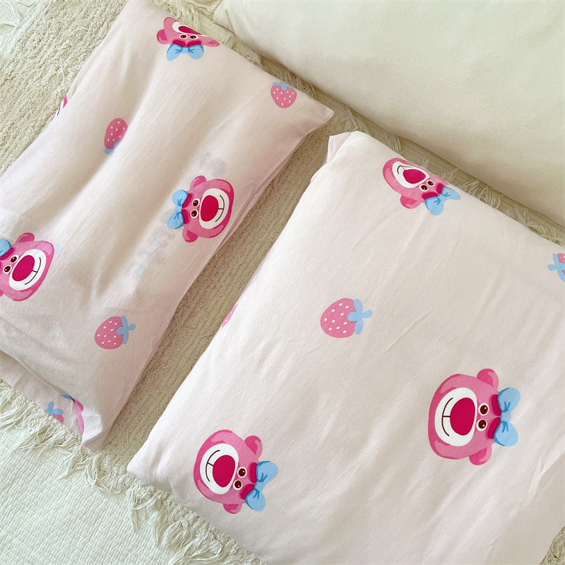 Unisex cotton pillowcase with cheerful bear design Bowlift
