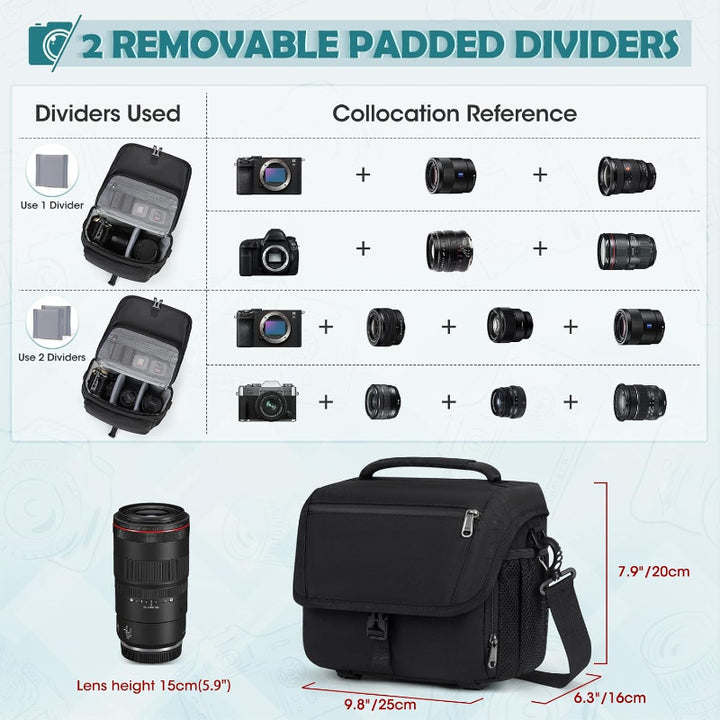 Camera bag with flexible dividers Bowlift