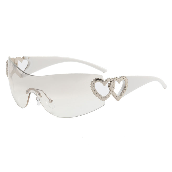 Ladies Fashion Sunglasses with Heart Applications Bowlift