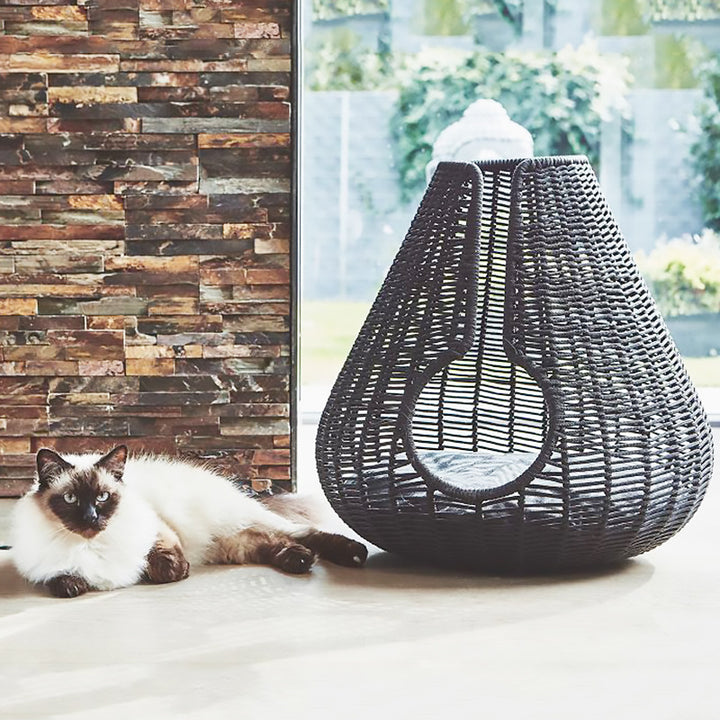 Cat cave made of handcrafted natural material Bowlift