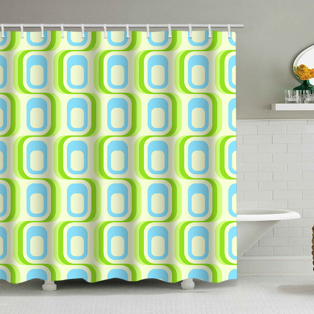 Textured Mosaic Pattern Shower Curtain Bowlift