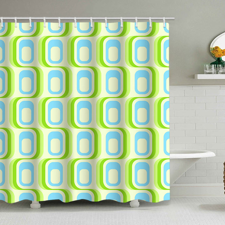 Textured Mosaic Pattern Shower Curtain Bowlift