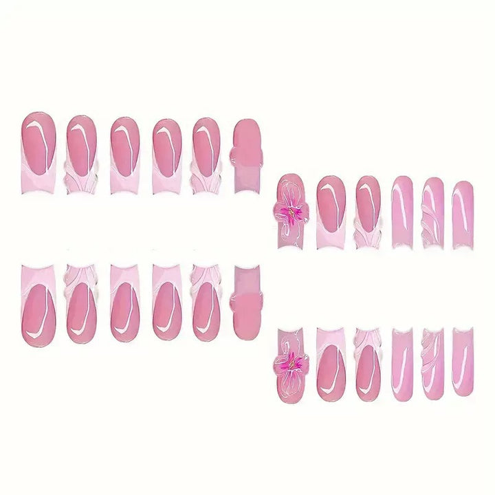 Elegant Decorative Floral Nail Extensions Bowlift