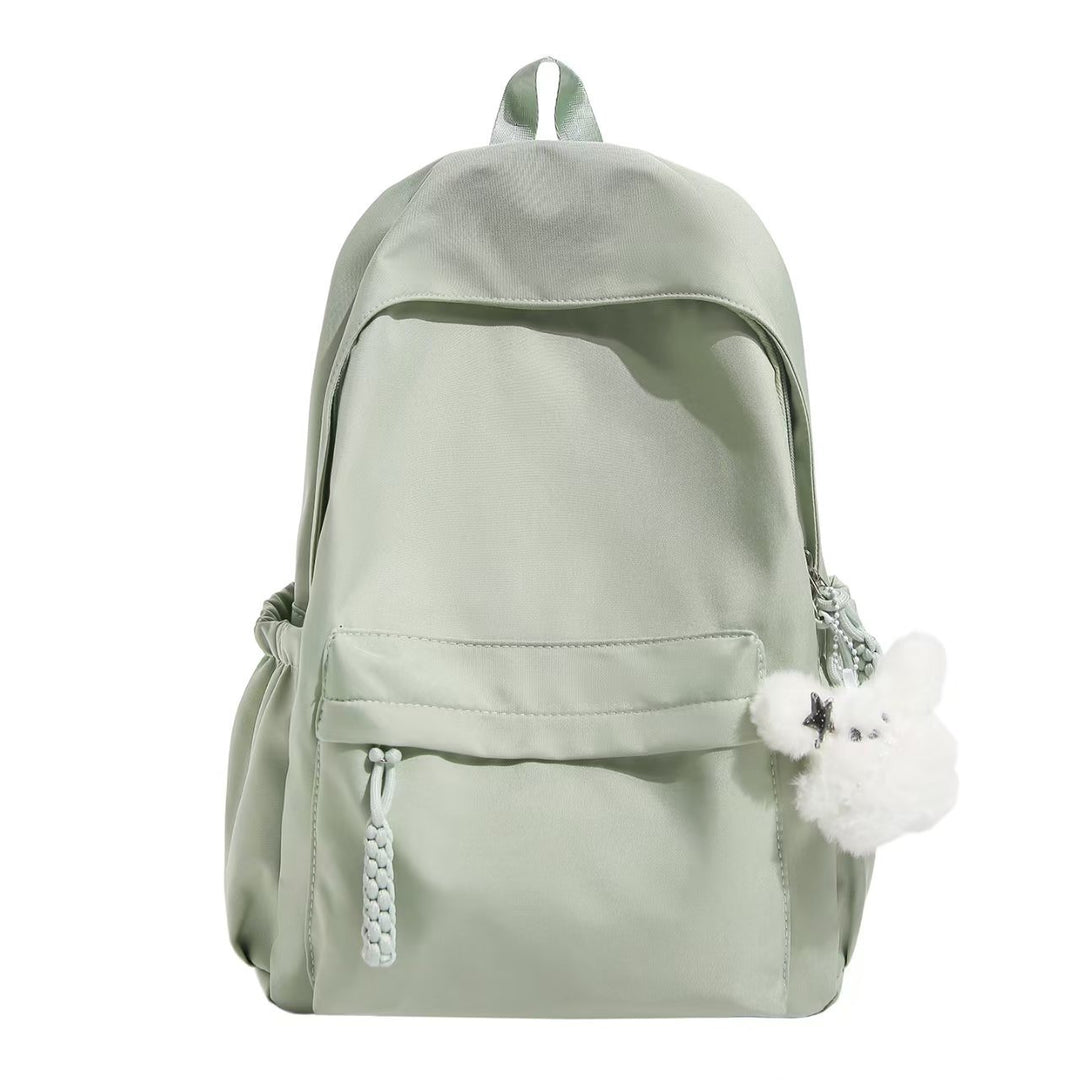 Backpack with Practical Compartment System and Playful Plush Pendant Bowlift