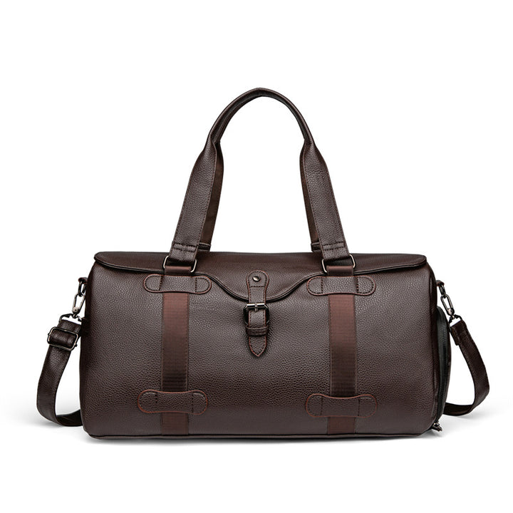 Premium Leather Weekender Duffel Bag Bowlift
