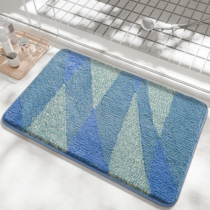 Textured Geometric Pattern Bath Mat
