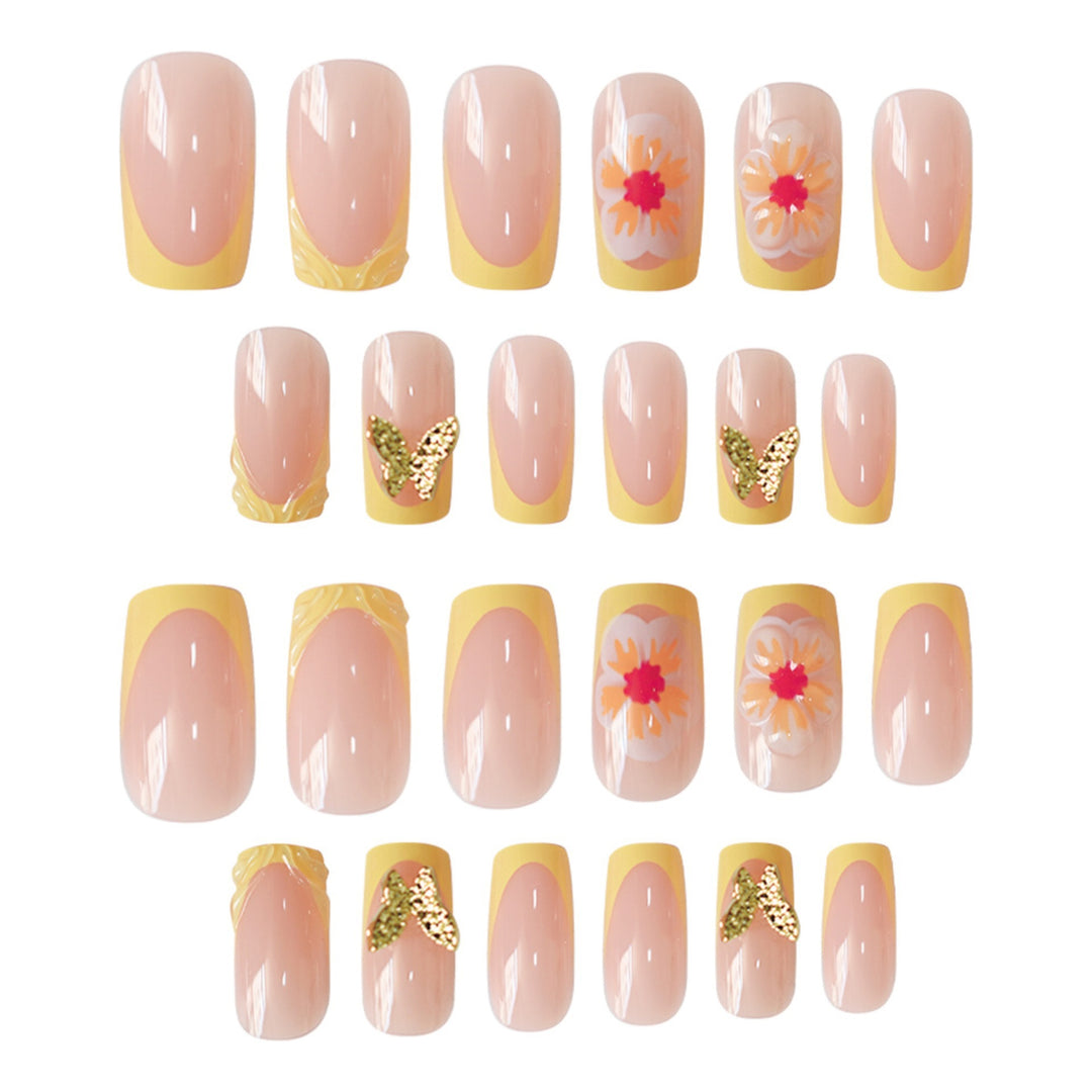 Artistic Spring Floral Nail Art Enhancements Bowlift