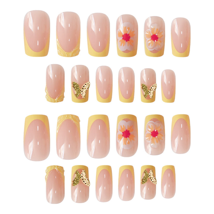Artistic Spring Floral Nail Art Enhancements Bowlift