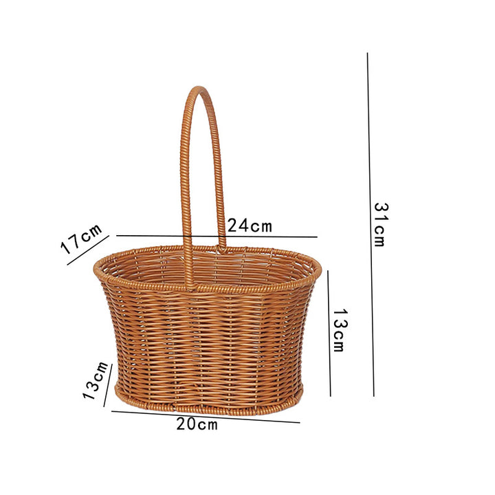 Handcrafted Wicker Storage Basket with Handle Bowlift