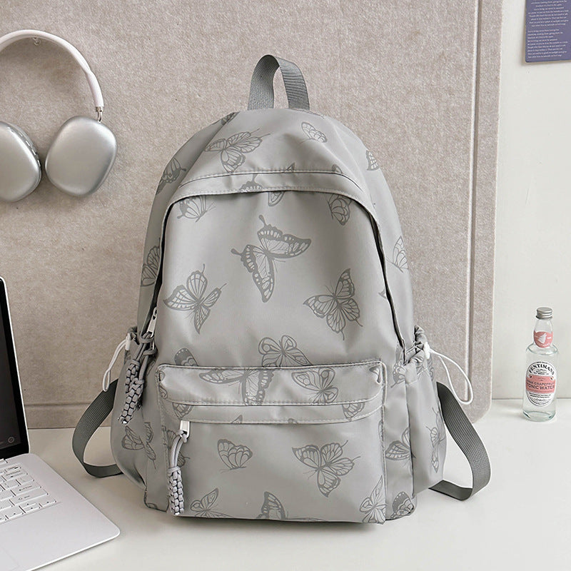 Elegant Butterfly Print Backpack Bowlift