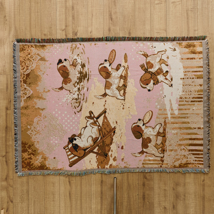 Playful Cat-Themed Throw Blanket